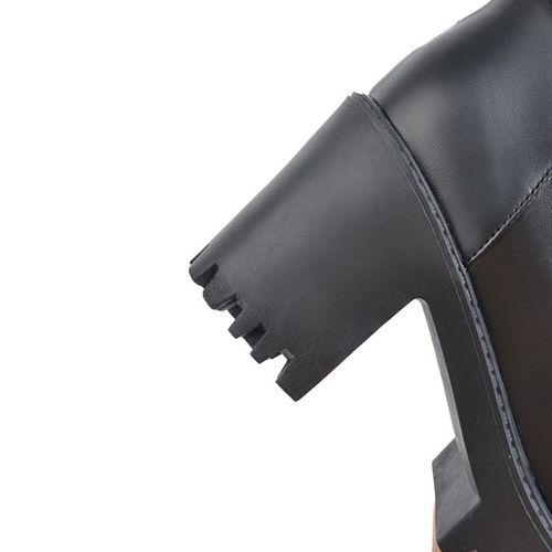 Woman Soft Leather High Heel Platform Tall Boots