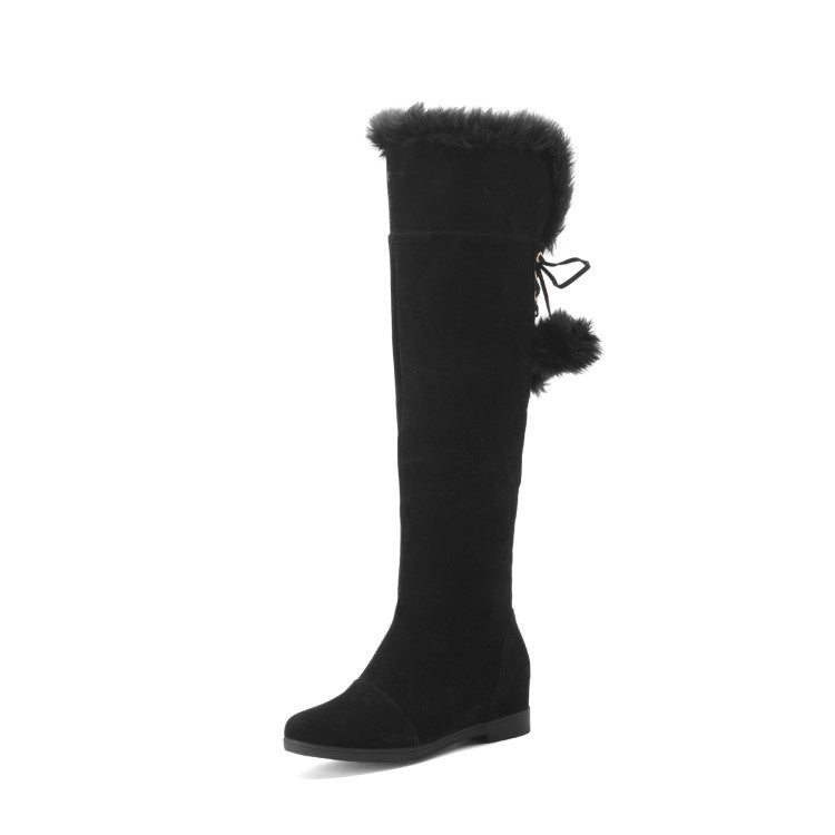 Woman's Fur Wedges Tall Boots