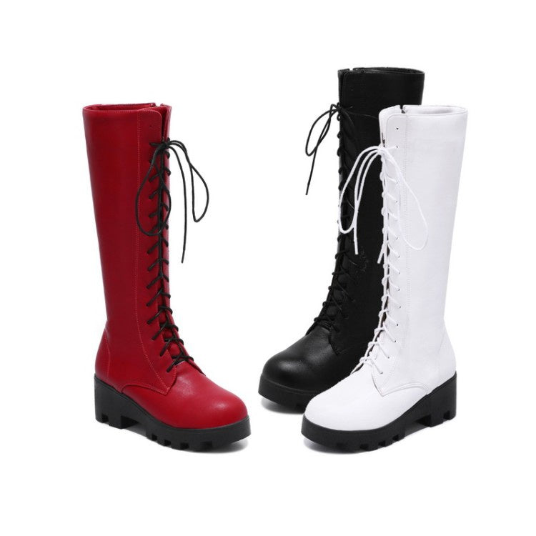 Woman's Lace Up Tall Boots