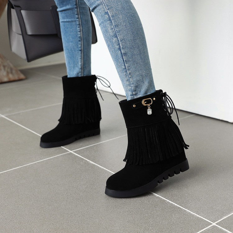 Women's Platform Wedges Tassel Boots