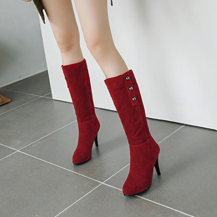 Suede High Heels Tall Boots Woman Shoes