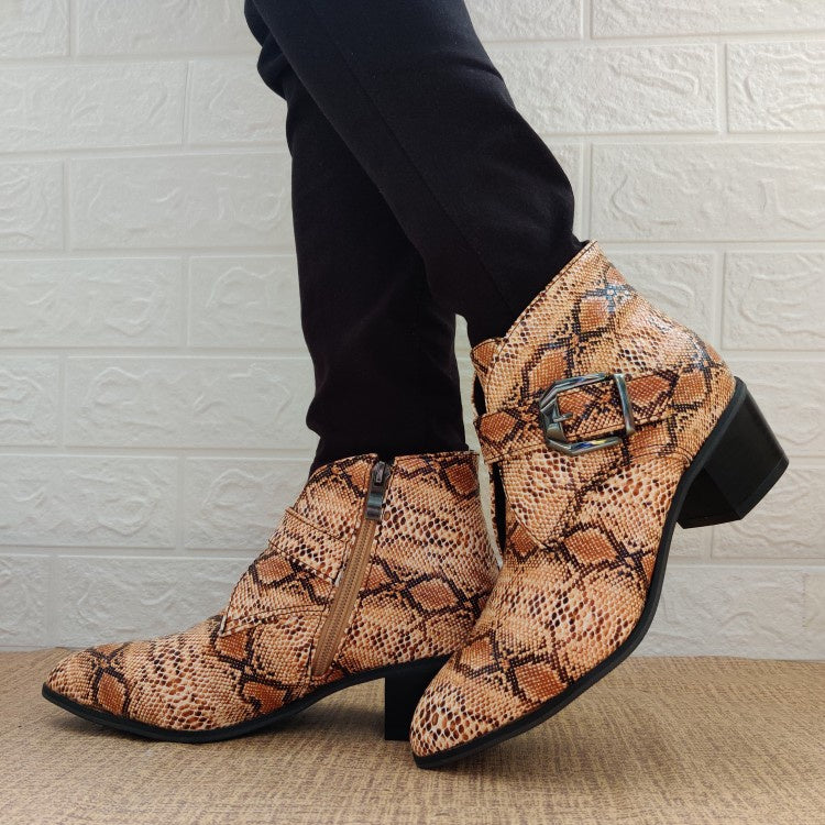 Women's Serpentine High Heeled Ankle Boots