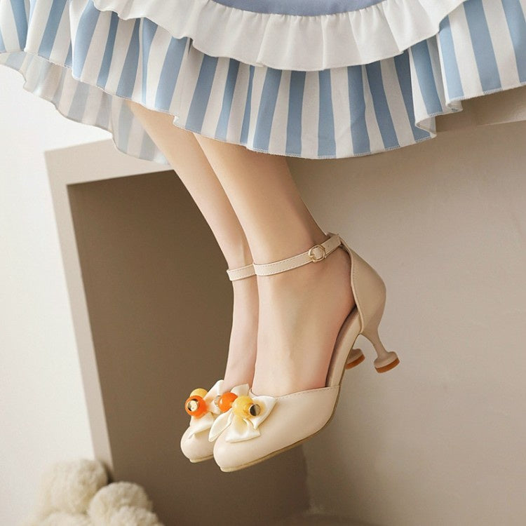 Woman Bow Tie Mary Jane HighHeels Sandals