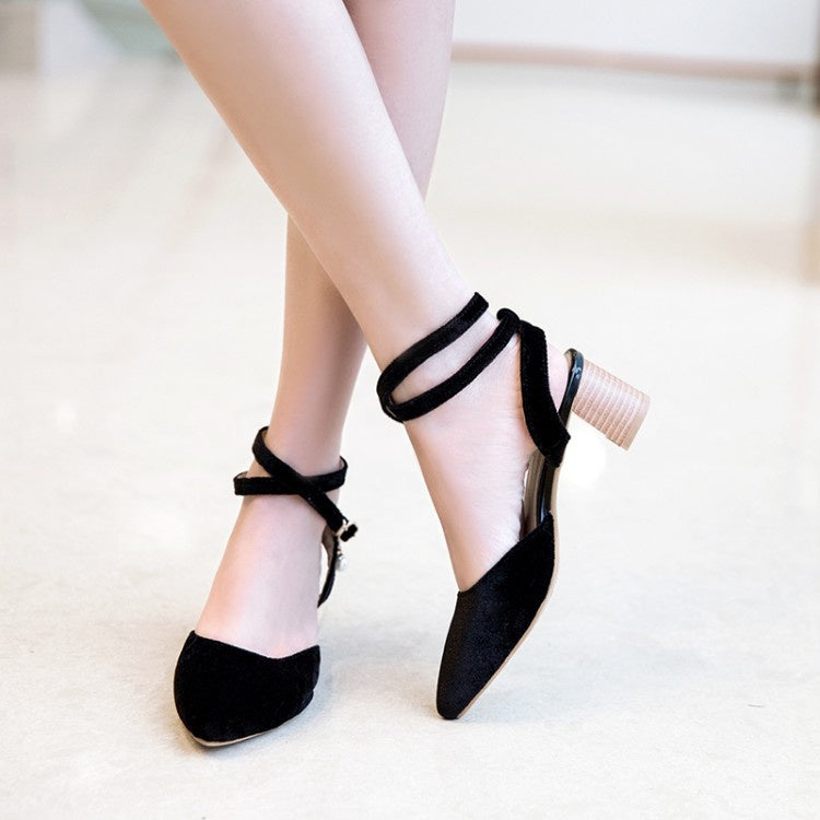 Woman Buckle Ankle Straps High Heel Sandals