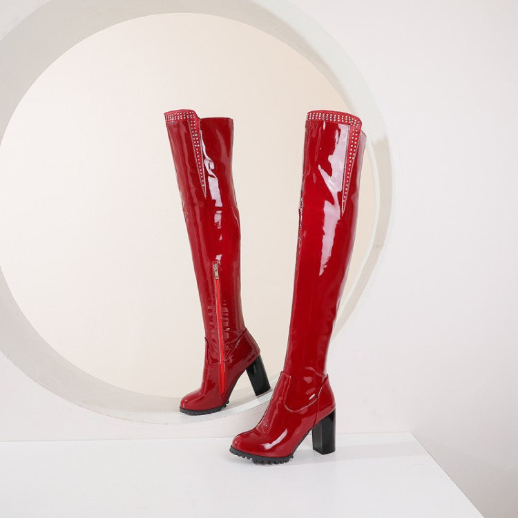 Woman Rhinestone High Heel Over the Knee Boots