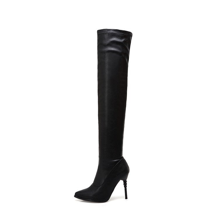 Woman Pointed Toe High Heel Over the Knee Boots