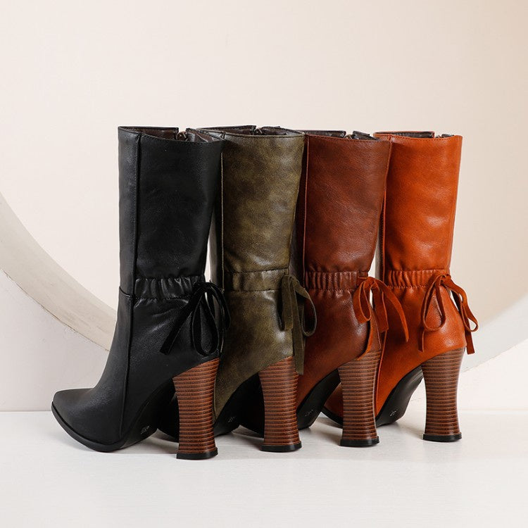 Woman Pointed Toe High Heel Short Boots