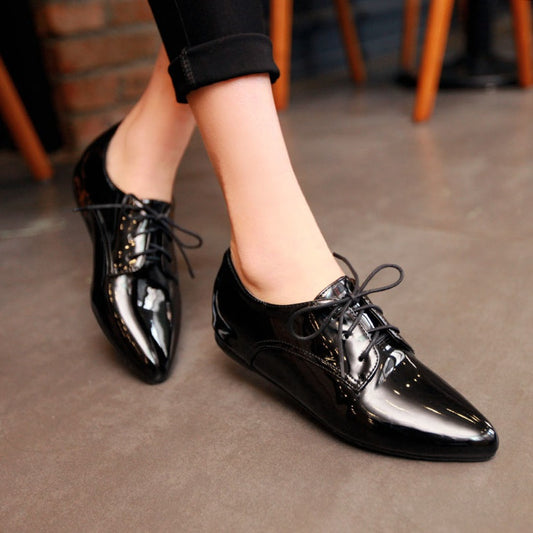 Woman Patent Leather Flats Shoes