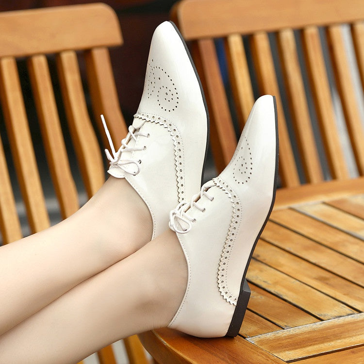 Woman Laser Pointed Toe Flats Shoes