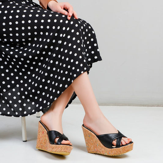 Woman Platform Wedges Slipper Sandals
