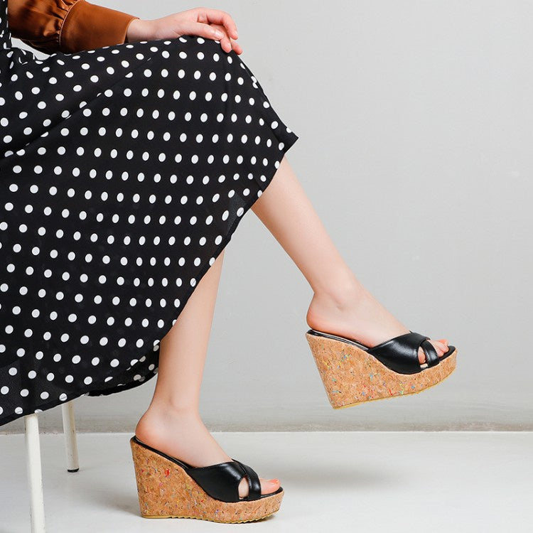 Woman Platform Wedges Slipper Sandals
