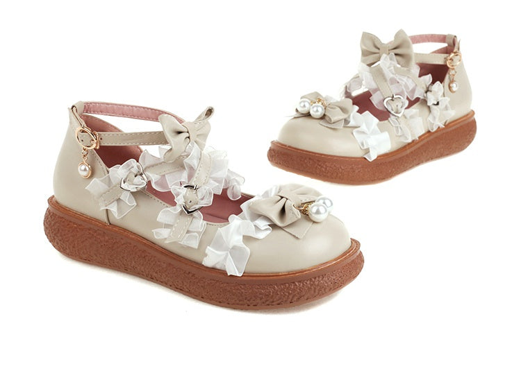 Women Mary Janes Shoes with Bowtie