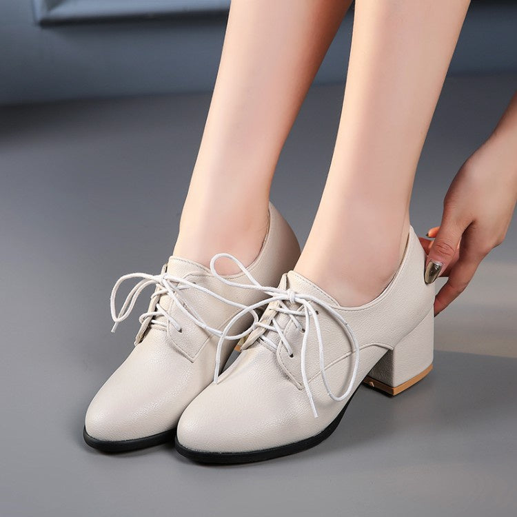 Women Lace Up High Heel Shoes