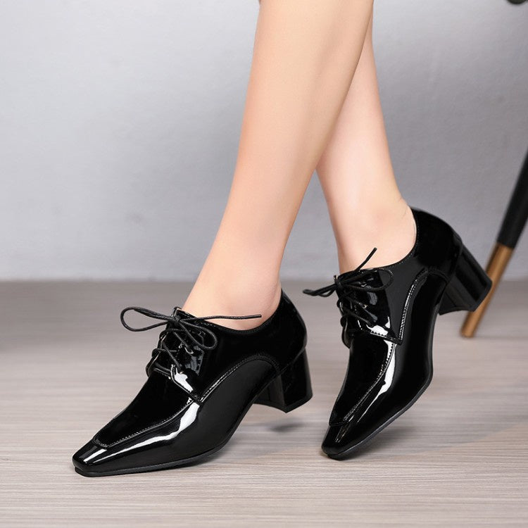 Woman Patent Leather High Heel Shoes