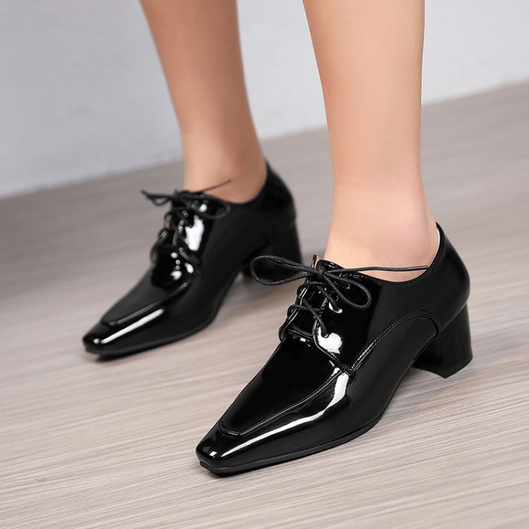 Woman Patent Leather High Heel Shoes