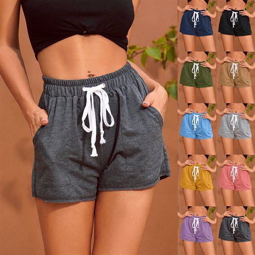 High Waist All-matched Daily Elasticity Band Casual Short Women Casual Pants