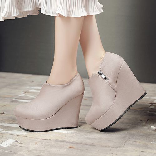 Women Platform Wedges Heels Short Boots
