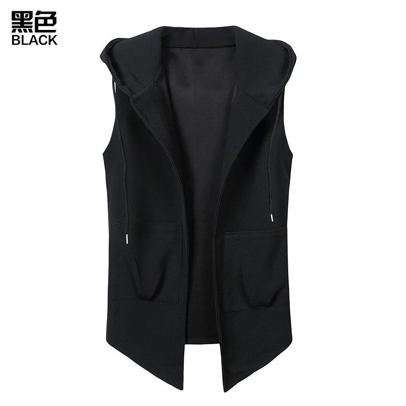 Men's Casual Hooded Vest Lightweight Sleeveless Hooded Blazer Workout Vest
