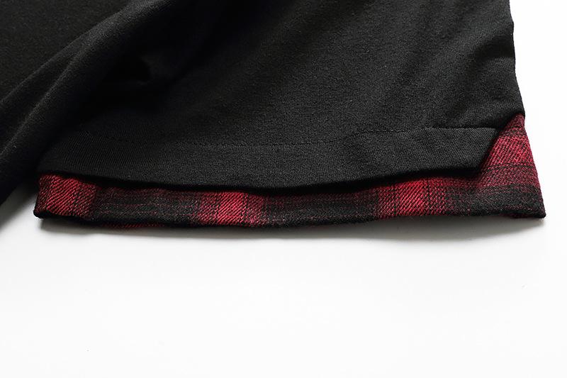 Men's Fashion Hip-Hop Hooded Short Sleeves Flannel T-shirt