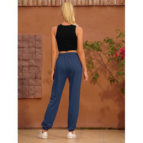 ins Fashion High Waist Casual Sports Drawstring Ankle-tied Long Women Casual Pants