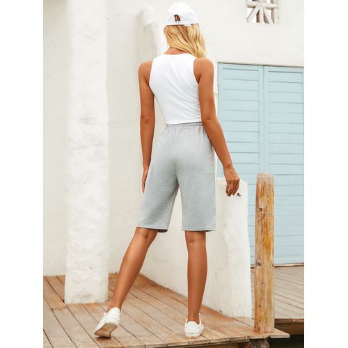 High Waist Fashion All-matched Band Casual Sports Mid Women Casual Pants