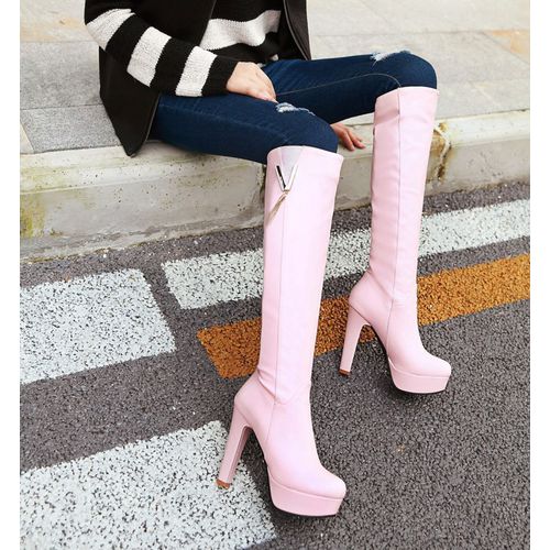 Woman Tassel High Heels Platform Knee High Boots