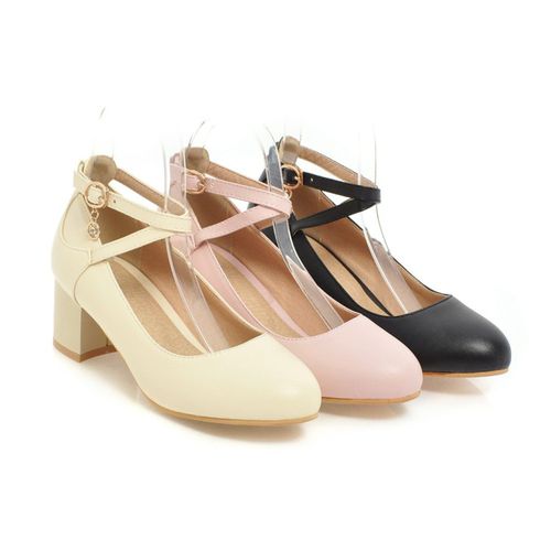 Women Ankle Strap Pumps High Heeled Shoes