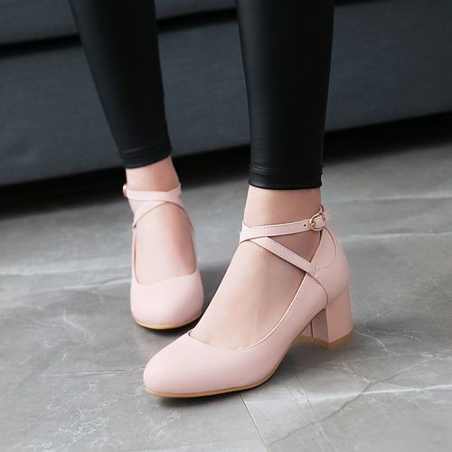 Women Ankle Strap Pumps High Heeled Shoes
